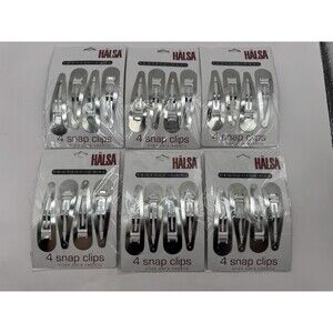 Halsa Professional Snap Clips New old Stock Vintage Gaint Metal Hair Clips 24